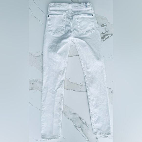7 For All Mankind Women's White Skinny Jeans - Picture 3 of 4